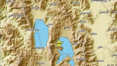Photo of Ноќеска земјотрес на повеќе места во југозападна Македонија, епицентарот во Преспа